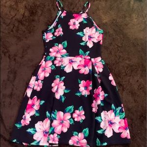 black pink green dress